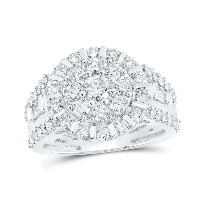 Gold Cluster Ring 134 Cttw Round Natural Diamond Womens 506 grams GND Rings Gold Cluster Ring 134 Cttw Round Natural Diamond Womens 506 grams GND Rings