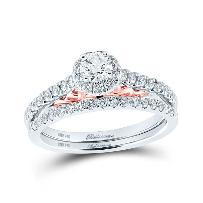 Gold Solitaire Bridal Wedding Ring Band Set 78 Cttw Round Natural Diamond Womens 445 grams GND Rings