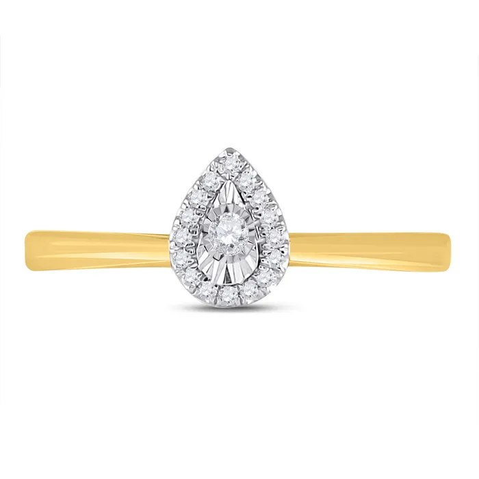 Gold Teardrop Promise Ring 112 Cttw Round Natural Diamond Womens 184 grams GND Rings Gold Teardrop Promise Ring 112 Cttw Round Natural Diamond Womens 184 grams GND Rings