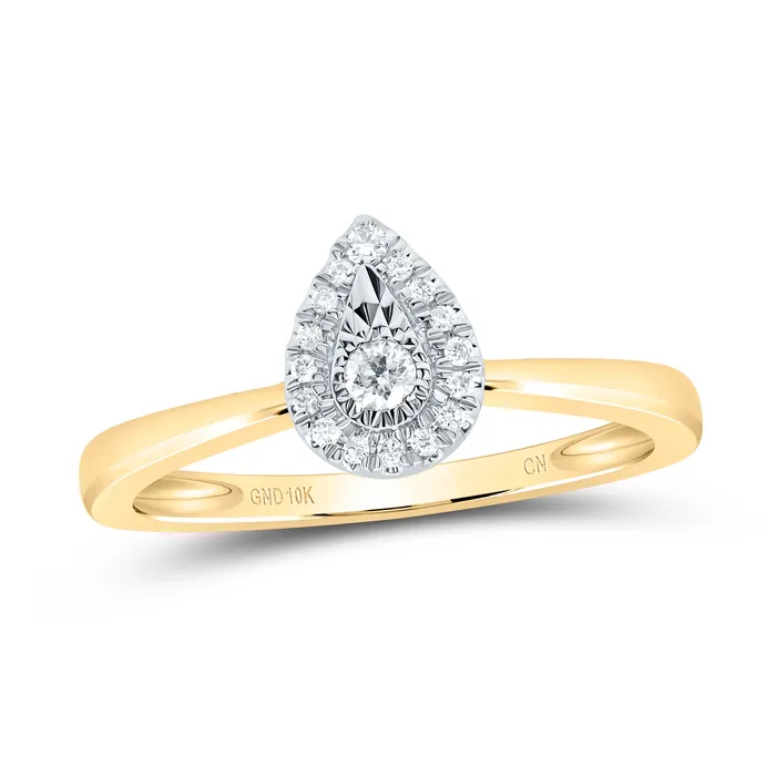 Gold Teardrop Promise Ring 112 Cttw Round Natural Diamond Womens 184 grams GND Rings Gold Teardrop Promise Ring 112 Cttw Round Natural Diamond Womens 184 grams GND Rings