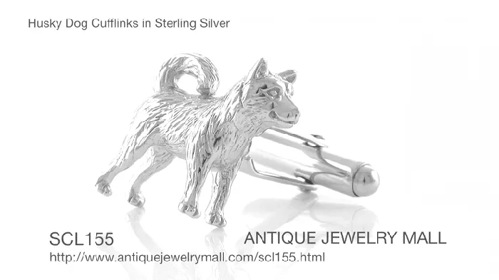 Husky Dog Cufflinks in Sterling Silver Antique Jewelry Mall Rings Husky Dog Cufflinks in Sterling Silver Antique Jewelry Mall Rings