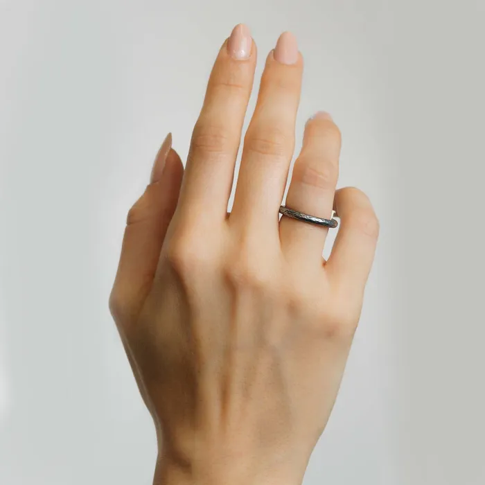 Lika Behar Sterling Silver Hammered Band Rings Lika Behar Rings