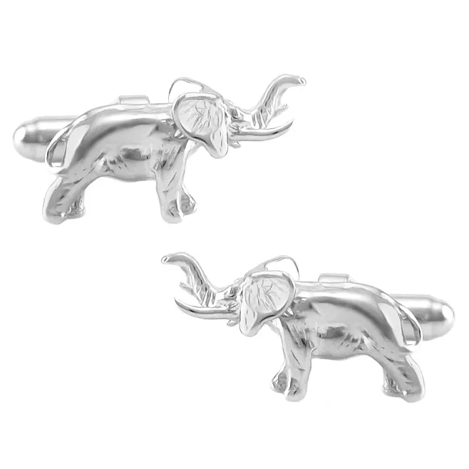 Lucky Elephant Cuff Links in Sterling Silver Trunk Up Antique Jewelry Mall Rings Lucky Elephant Cuff Links in Sterling Silver Trunk Up Antique Jewelry Mall Rings