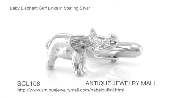 Lucky Elephant Cuff Links in Sterling Silver Trunk Up Antique Jewelry Mall Rings Lucky Elephant Cuff Links in Sterling Silver Trunk Up Antique Jewelry Mall Rings