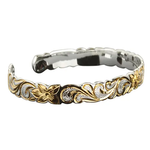Nakoa Rings Hawaiian Jewelry Queen Cut Out Two Tone Cuff Bangle Nakoa Rings Hawaiian Jewelry Queen Cut Out Two Tone Cuff Bangle