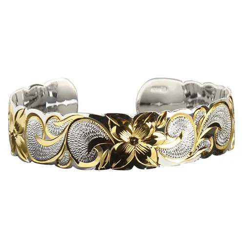 Nakoa Rings Hawaiian Jewelry Queen Cut Out Two Tone Cuff Bangle Nakoa Rings Hawaiian Jewelry Queen Cut Out Two Tone Cuff Bangle