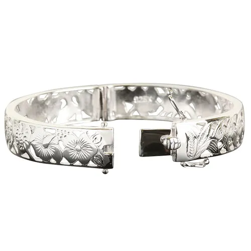 Nakoa Rings Hawaiian Jewelry Tropical Flower Open Bangle Nakoa Rings Hawaiian Jewelry Tropical Flower Open Bangle
