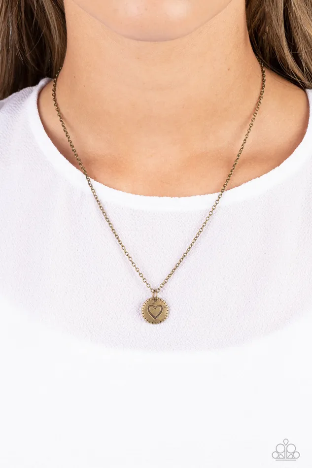 Necklaces Paparazzi Accessories Stamped Sentiment Brass Heart Dainty Necklace Paparazzi
