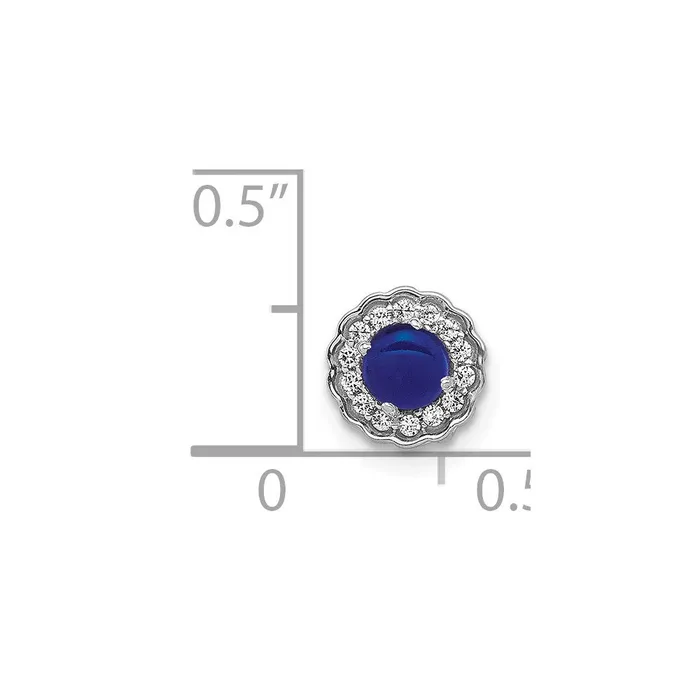 Necklaces Qgold 14k White Gold Diamond and Cabochon Sapphire Chain Slide 055 grams Necklaces Qgold 14k White Gold Diamond and Cabochon Sapphire Chain Slide 055 grams