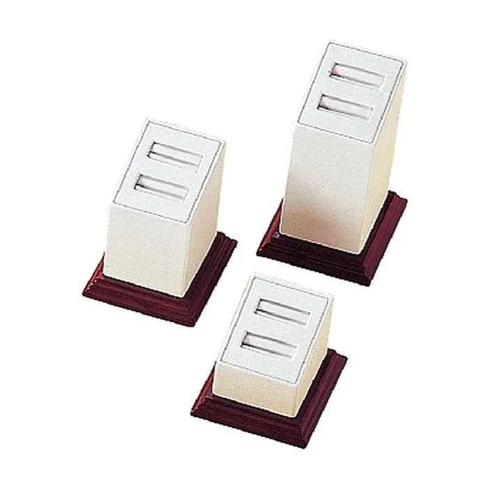 Noblepack CA Rings Leatherette and Wooden Set of 3 Ring Stands