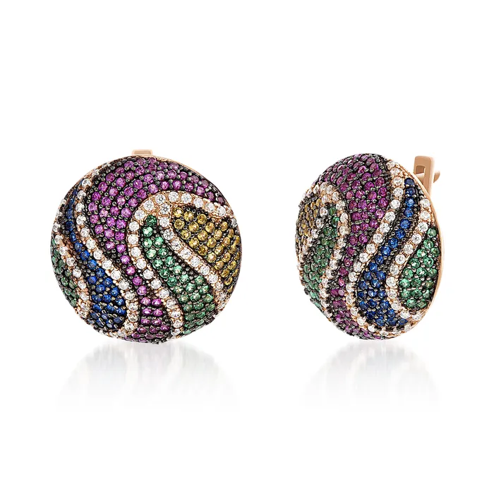 Noblepack CA Tt CZ Round Dome Earring Earrings