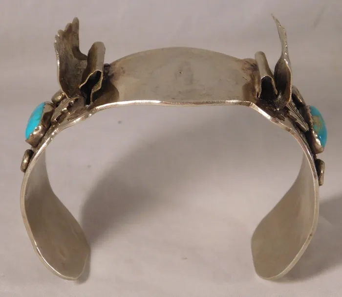 Non Brand Bracelets Navajo Native American Sterling Silver Turquoise Mens Watch Cuff Bracelet