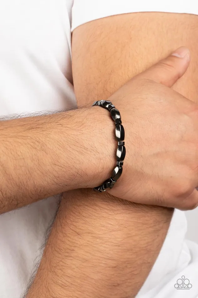 Paparazzi Accessories Bracelets Magnetic Mantra Black Gunmetal Stretchy Urban Bracelet Paparazzi