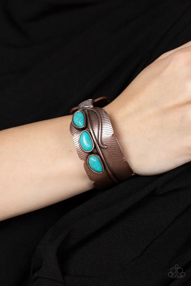 Paparazzi Accessories Bracelets River Bend Relic Copper Turqoise Cuff Bracelet Paparazzi