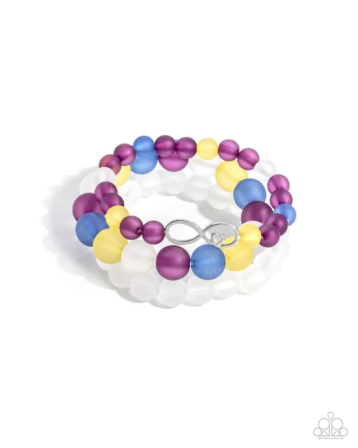 Paparazzi Accessories Bracelets Simplistic Stack Purple Blue White and Yellow Bead Stretchy Bracelet Set Paparazzi Paparazzi Accessories Bracelets Simplistic Stack Purple Blue White and Yellow Bead Stretchy Bracelet Set Paparazzi