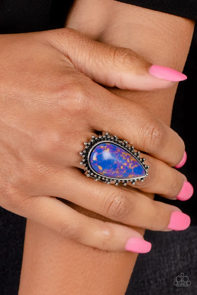 Paparazzi Accessories DowntoEarth Essence Purple Earthy Stone Silver Ring Paparazzi Rings