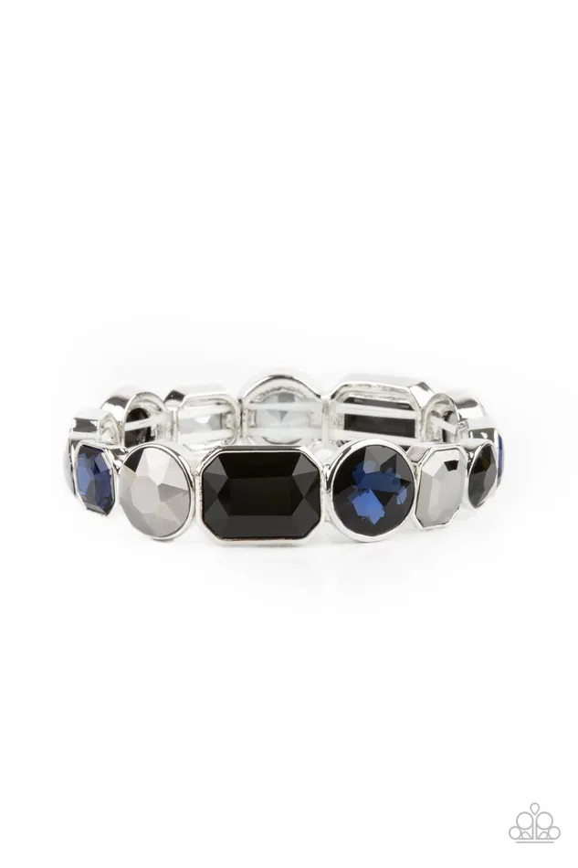 Paparazzi Accessories Extra Exposure Multi Blue Black Hematite Gem Stretchy Bracelet Paparazzi Bracelets Paparazzi Accessories Extra Exposure Multi Blue Black Hematite Gem Stretchy Bracelet Paparazzi Bracelets