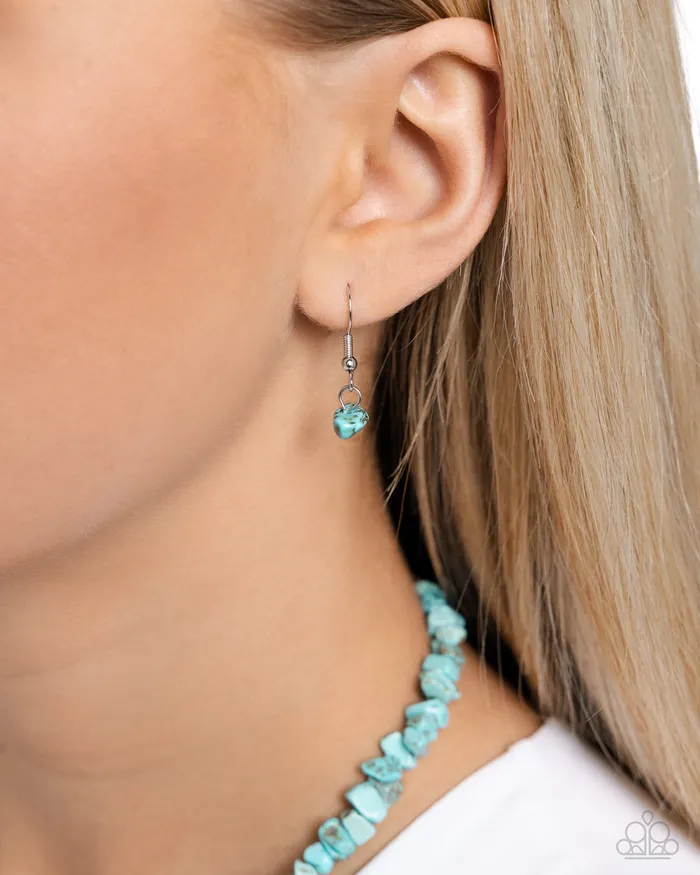 Paparazzi Accessories Necklaces Longhorn Leader Blue Turquoise Silver Longhorn Skull Short Necklace Paparazzi