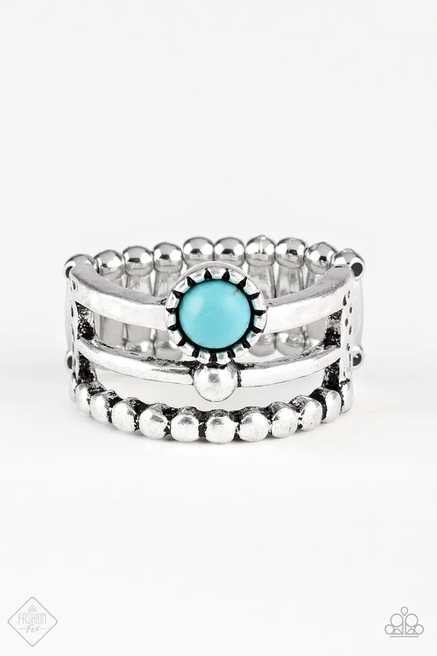 Paparazzi Accessories Paparazzi Summer Retreat Blue Turquoise Silver Ring Rings
