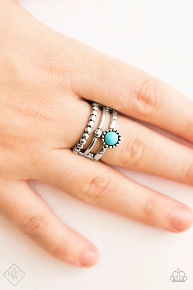 Paparazzi Accessories Paparazzi Summer Retreat Blue Turquoise Silver Ring Rings