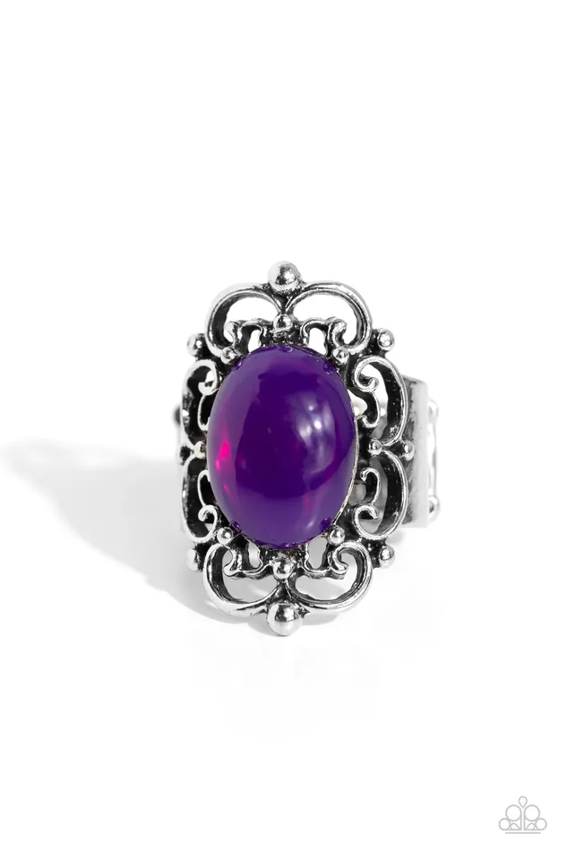 Paparazzi Accessories Rings Happily EVERGLADE After Purple Bead Silver Ring Paparazzi Paparazzi Accessories Rings Happily EVERGLADE After Purple Bead Silver Ring Paparazzi