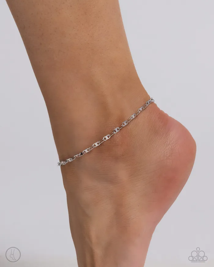 Paparazzi Accessories Rings Linked Legacy Silver Flat Link Anklet Paparazzi