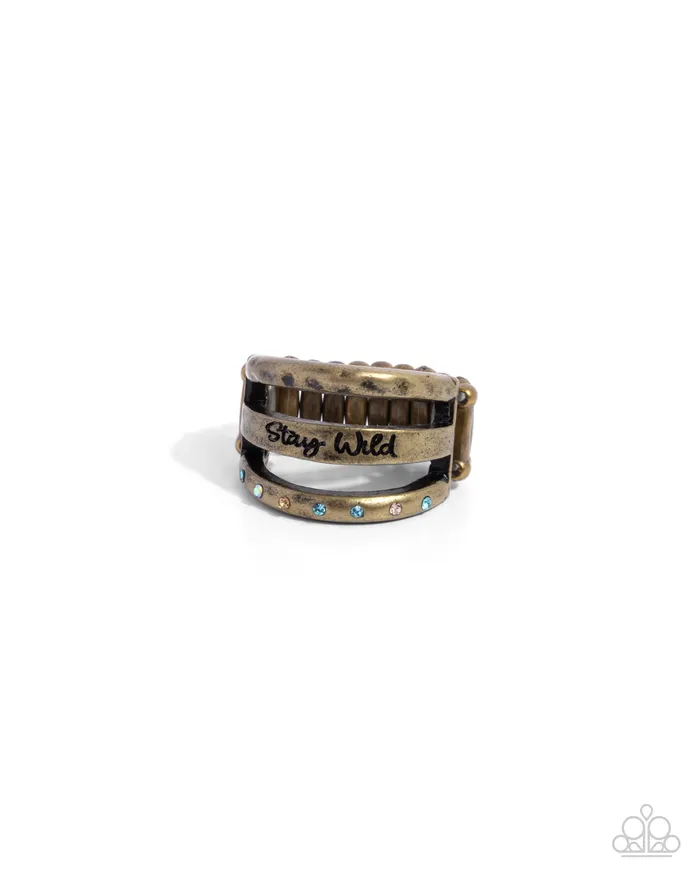 Paparazzi Accessories Rings Stay Wild Flower Child Brass Affirmation Rhinestone Ring Paparazzi Paparazzi Accessories Rings Stay Wild Flower Child Brass Affirmation Rhinestone Ring Paparazzi