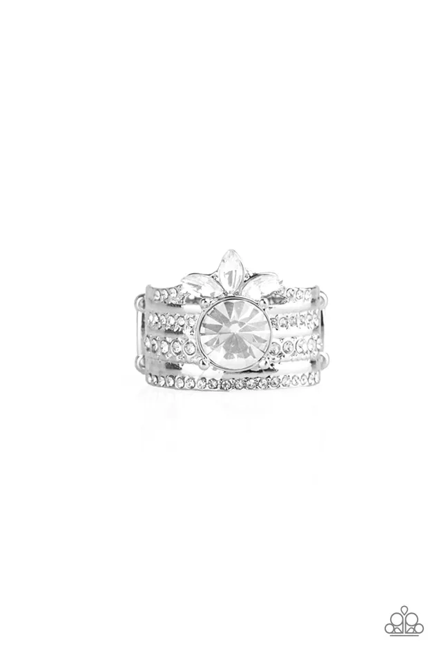 Paparazzi Accessories Rings Top Dollar Bling White Rhinestone Silver Ring Paparazzi Paparazzi Accessories Rings Top Dollar Bling White Rhinestone Silver Ring Paparazzi