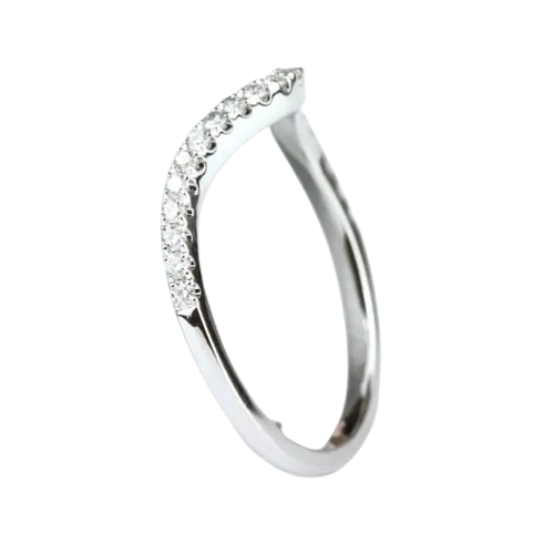 PARADE DESIGNS Rings 14K White Gold Contoured Diamond Band