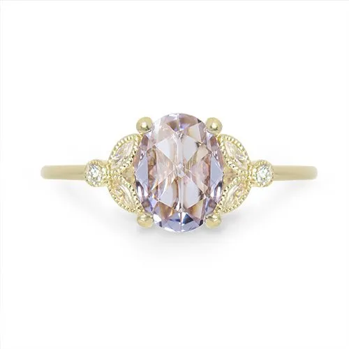 Penwarden Fine Jewellery Rings BEA RING WITH ROSE CUT PURPLE SAPPHIRE AND DIAMONDS