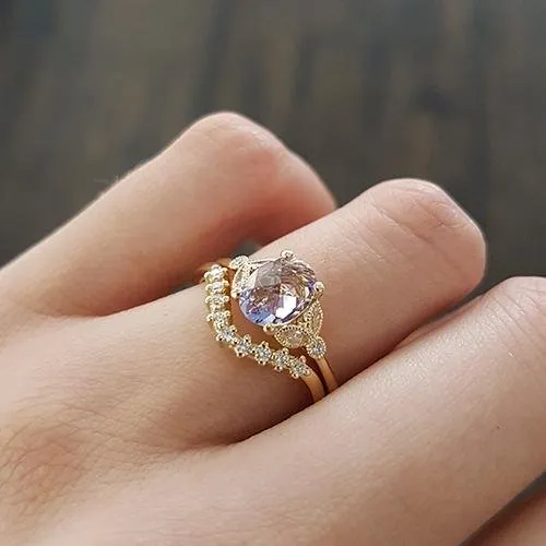 Penwarden Fine Jewellery Rings BEA RING WITH ROSE CUT PURPLE SAPPHIRE AND DIAMONDS