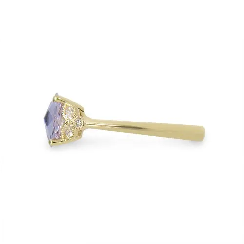Penwarden Fine Jewellery Rings BEA RING WITH ROSE CUT PURPLE SAPPHIRE AND DIAMONDS