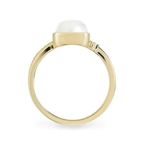Penwarden Fine Jewellery Rings PEARL AND EMERALD RING IN 14 KARAT YELLOW GOLD