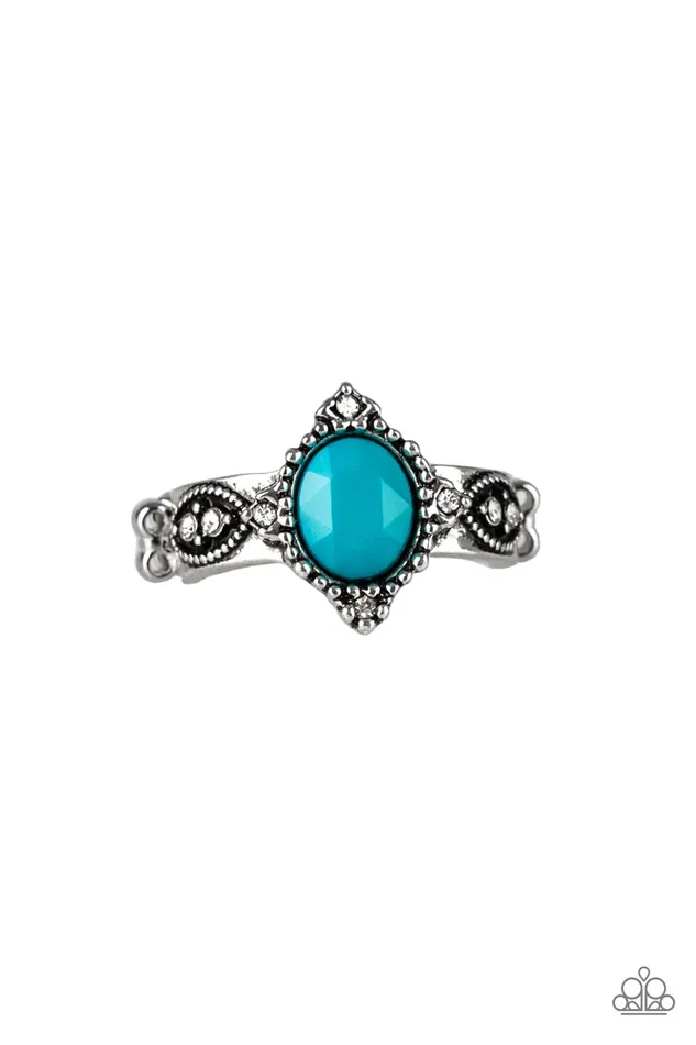 Pricelessly Princess Blue Bead Silver Ring Paparazzi Paparazzi Accessories Rings Pricelessly Princess Blue Bead Silver Ring Paparazzi Paparazzi Accessories Rings