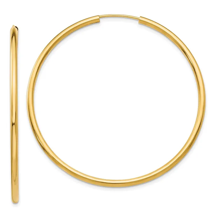 Qgold 10k Yellow Gold 50 mm Hoop Earrings 231 grams Earrings