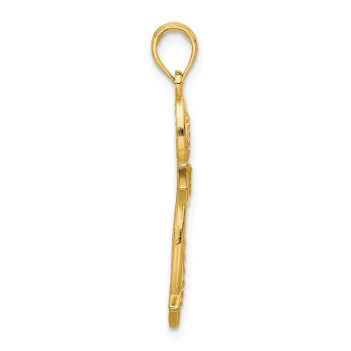Qgold 14k Yellow Gold 179 mm Fancy Cross Charm 16 grams Charm Necklaces Qgold 14k Yellow Gold 179 mm Fancy Cross Charm 16 grams Charm Necklaces