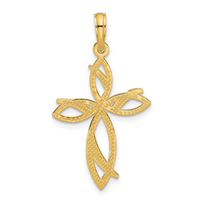 Qgold 14k Yellow Gold 179 mm Fancy Cross Charm 16 grams Charm Necklaces Qgold 14k Yellow Gold 179 mm Fancy Cross Charm 16 grams Charm Necklaces