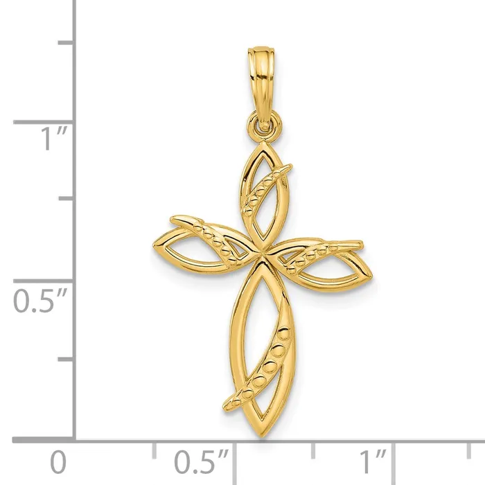 Qgold 14k Yellow Gold 179 mm Fancy Cross Charm 16 grams Charm Necklaces Qgold 14k Yellow Gold 179 mm Fancy Cross Charm 16 grams Charm Necklaces