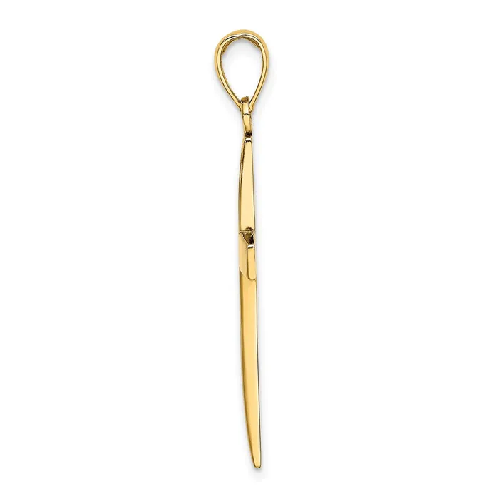 Qgold Charm Necklaces 10k Yellow Gold 18 mm Polished Beveled Cross Charm 235 grams Qgold Charm Necklaces 10k Yellow Gold 18 mm Polished Beveled Cross Charm 235 grams