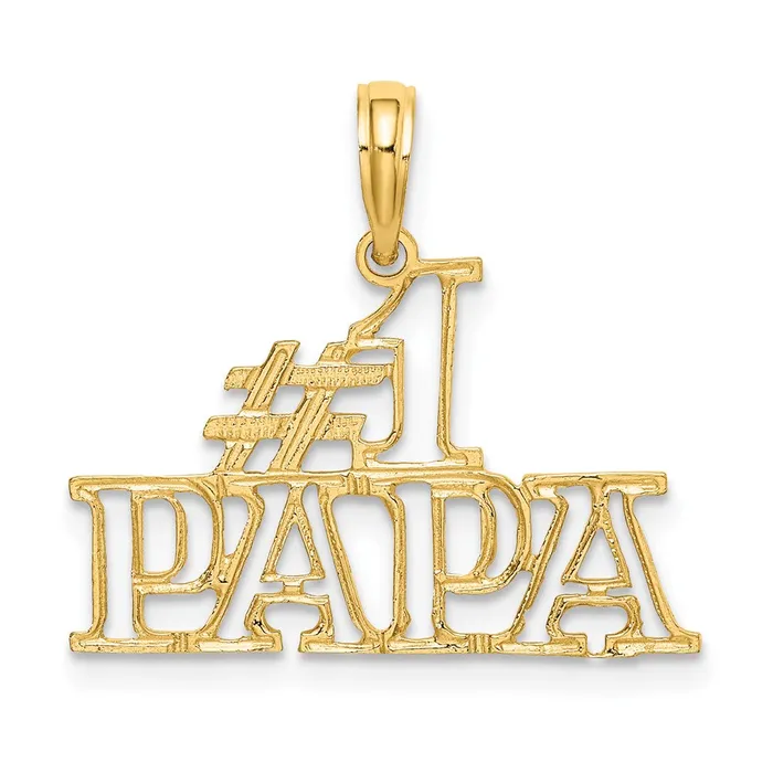 Qgold Charm Necklaces 10k Yellow Gold 233 mm 1 PAPA Cutout Charm 073 grams Qgold Charm Necklaces 10k Yellow Gold 233 mm 1 PAPA Cutout Charm 073 grams