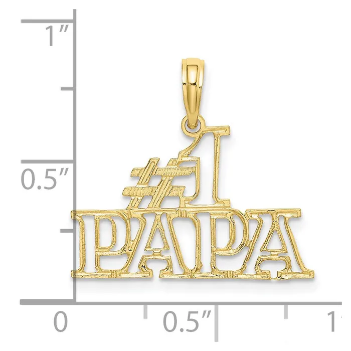 Qgold Charm Necklaces 10k Yellow Gold 233 mm 1 PAPA Cutout Charm 073 grams Qgold Charm Necklaces 10k Yellow Gold 233 mm 1 PAPA Cutout Charm 073 grams