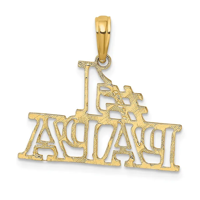 Qgold Charm Necklaces 10k Yellow Gold 233 mm 1 PAPA Cutout Charm 073 grams Qgold Charm Necklaces 10k Yellow Gold 233 mm 1 PAPA Cutout Charm 073 grams