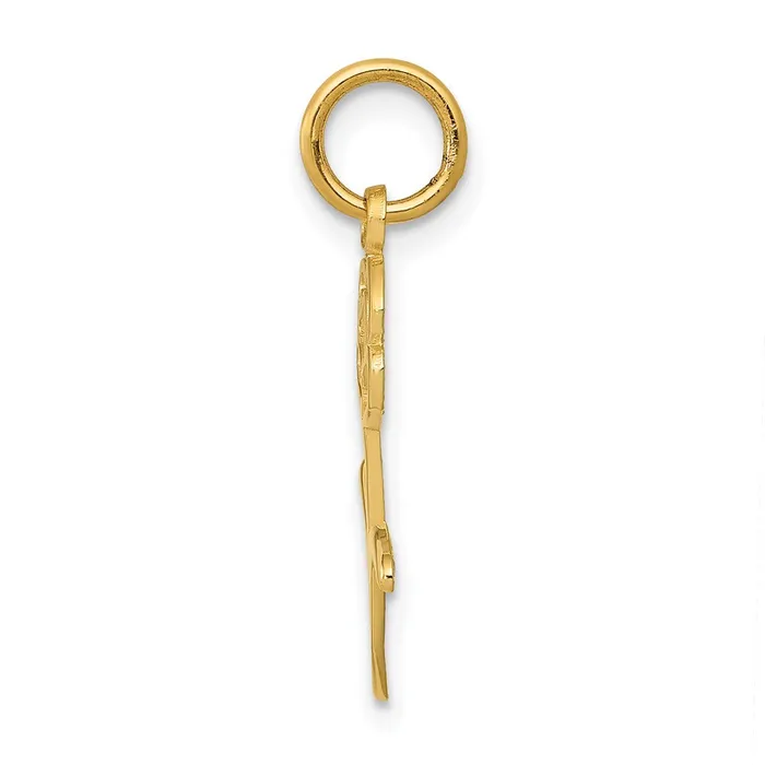 Qgold Charm Necklaces 10k Yellow Gold 9 mm Rose Charm 04 grams Qgold Charm Necklaces 10k Yellow Gold 9 mm Rose Charm 04 grams