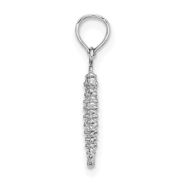 Qgold Charm Necklaces 14k White Gold 63 mm 3D Mini Seahorse Charm 063 grams Qgold Charm Necklaces 14k White Gold 63 mm 3D Mini Seahorse Charm 063 grams
