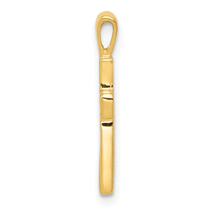 Qgold Charm Necklaces 14k Yellow Gold 10 mm Cross Charm 064 grams Qgold Charm Necklaces 14k Yellow Gold 10 mm Cross Charm 064 grams