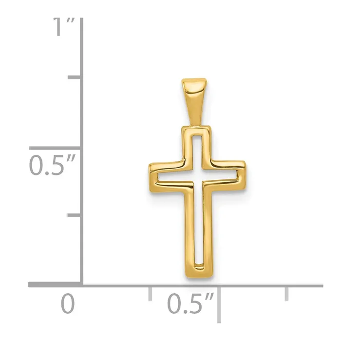 Qgold Charm Necklaces 14k Yellow Gold 10 mm Cross Charm 064 grams Qgold Charm Necklaces 14k Yellow Gold 10 mm Cross Charm 064 grams