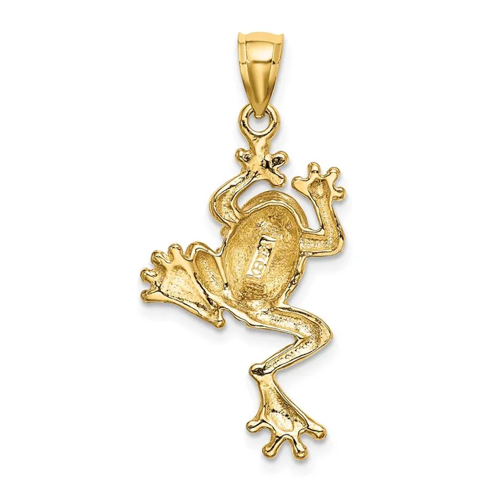 Qgold Charm Necklaces 14k Yellow Gold 199 mm Frog w Textured Back Charm 3 grams Qgold Charm Necklaces 14k Yellow Gold 199 mm Frog w Textured Back Charm 3 grams