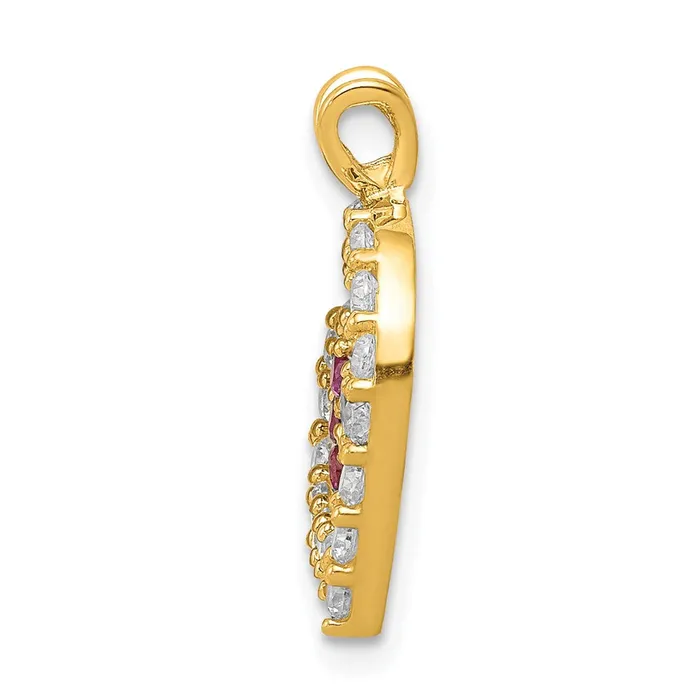Qgold Necklaces 10k Yellow Gold 10 mm CZ Cubic Zirconia Heart Flower Pendant 113 grams Qgold Necklaces 10k Yellow Gold 10 mm CZ Cubic Zirconia Heart Flower Pendant 113 grams