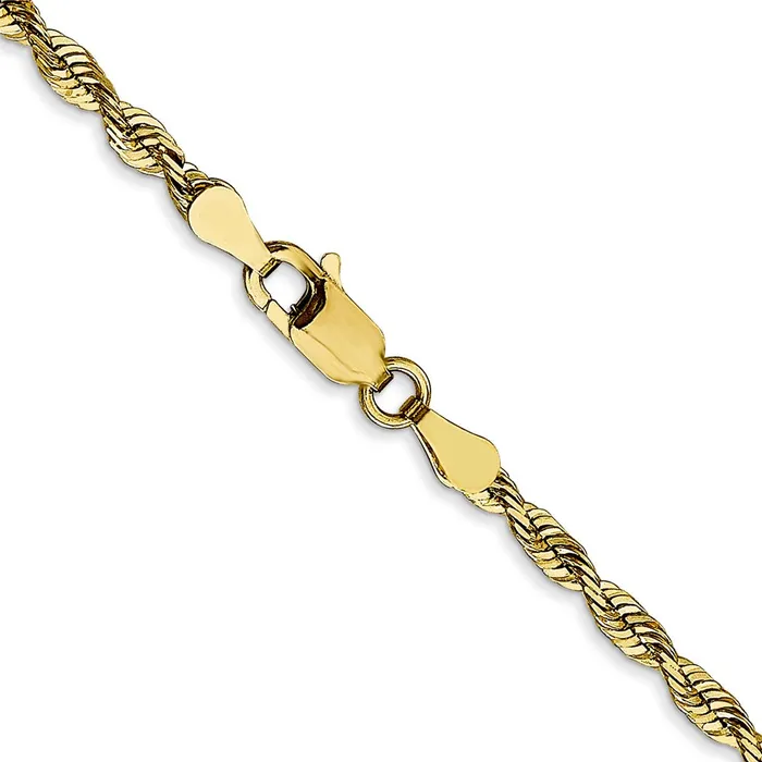 Qgold Necklaces 10k Yellow Gold 275 mm ExtraLight DC Rope Chain 771 grams