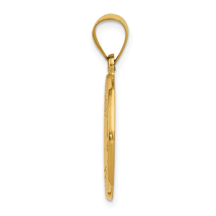 Qgold Necklaces 14k Yellow Gold 185 mm Guardian Angel Medal Hollow Pendant 13 grams Qgold Necklaces 14k Yellow Gold 185 mm Guardian Angel Medal Hollow Pendant 13 grams